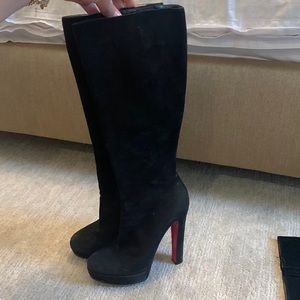 Black suede boots